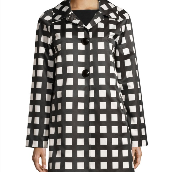 Kate Spade Vinyl Waterproof checkered Trench Coat